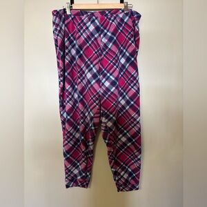 Navy Pink Fleece Elastic Waist Joggers Size 2X